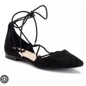 Jennifer Lopez Black Lace Up Flats Women’s Size 9.5